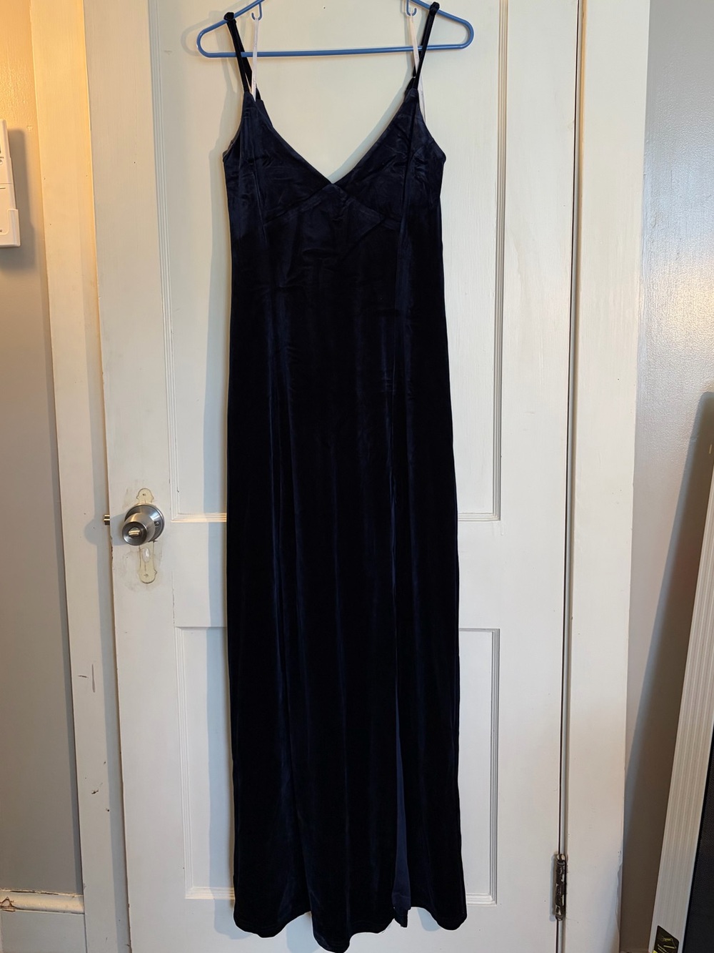 Lulus Promise of Forever Navy Blue Velvet Column Maxi Dress - L